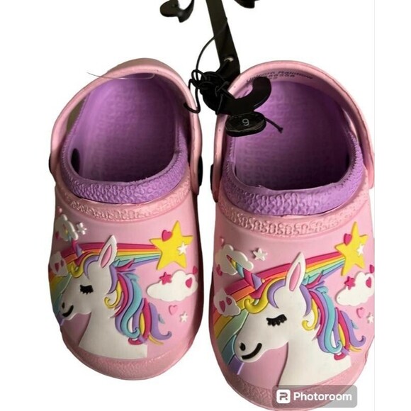 Toddle Girls Shooting Unicorn Pink Clog Shoes Size 6 Slip On NWT - Picture 2 of 4